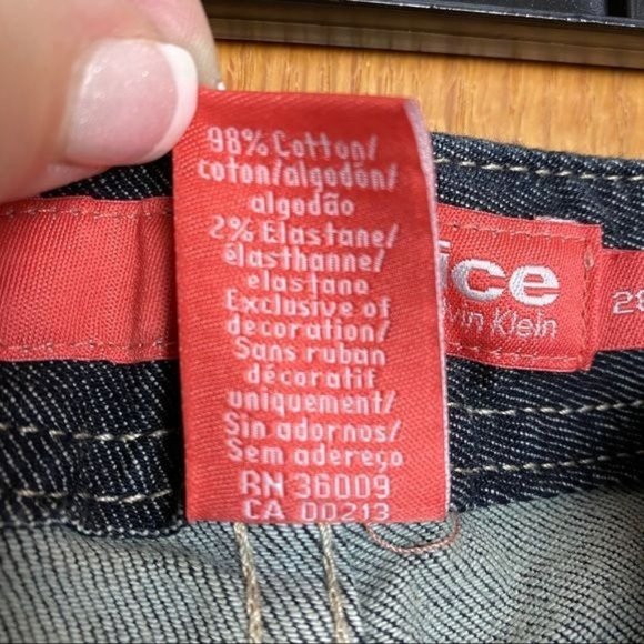 Calvin Klein Choice Blue Embroidered Low Rise Boot Cut Size 28 - Picture 7 of 11